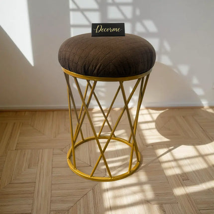 Modern Crisscross Iron Stool (Golden)