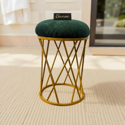 Modern Crisscross Iron Stool (Golden)