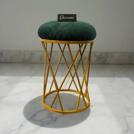 Modern Crisscross Iron Stool (Golden)