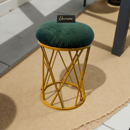 Modern Crisscross Iron Stool (Golden)