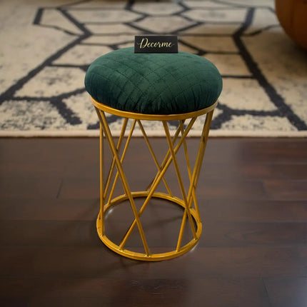Modern Crisscross Iron Stool (Golden)