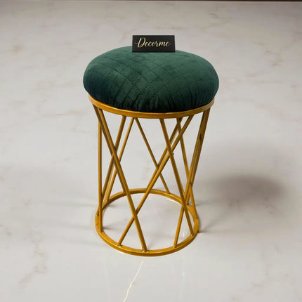 Modern Crisscross Iron Stool (Golden)