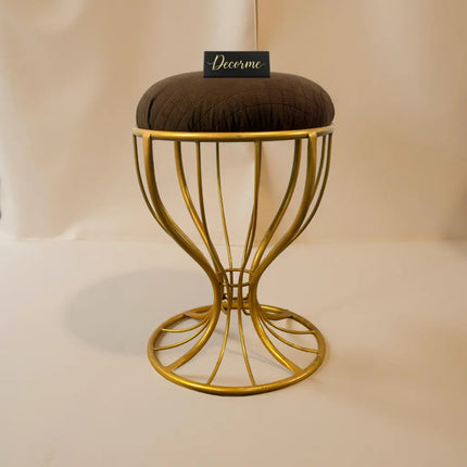 Elegant Curved Iron Stool golden