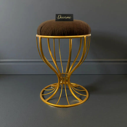 Elegant Curved Iron Stool golden