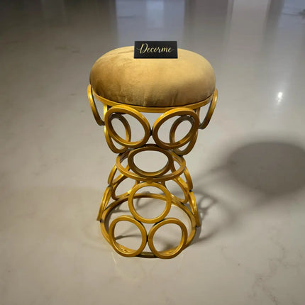 Golden Circular Iron Stool