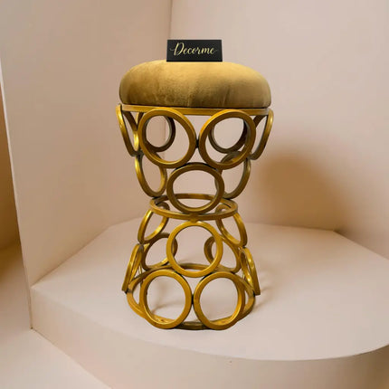 Golden Circular Iron Stool