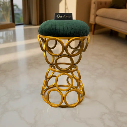 Golden Circular Iron Stool