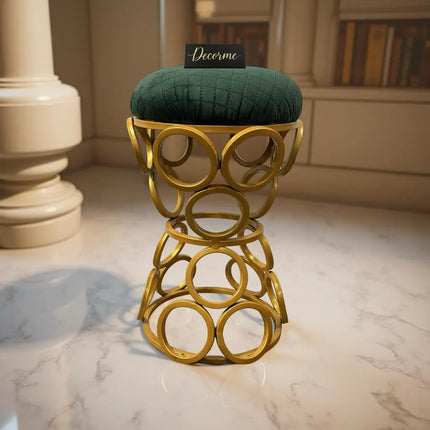 Golden Circular Iron Stool