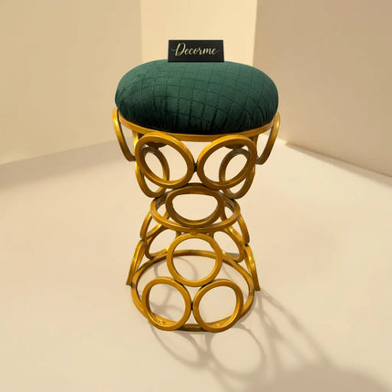Golden Circular Iron Stool