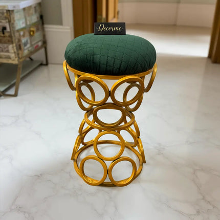 Golden Circular Iron Stool