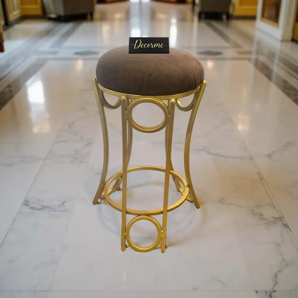 Golden Curved Ring Vanity Stool