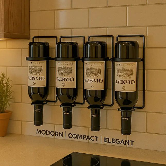 Black Wrought Iron Wine Rack – Wall-Mounted & Tabletop
