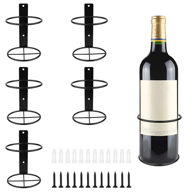 Vintage Charm 5-Piece Hanging Wine Rack Set –