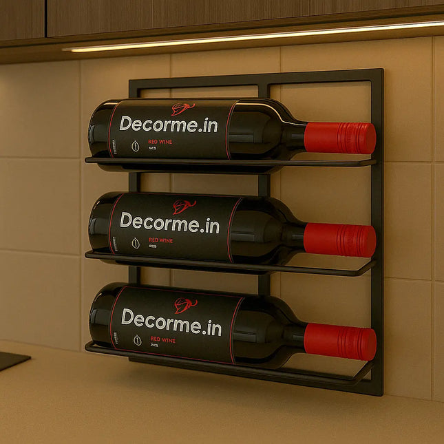 Decorme Black Metal Countertop Wine Holder – Sturdy & Elegant