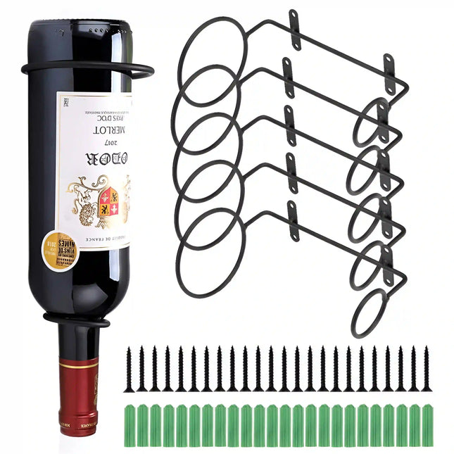 Vintage Charm 5-Piece Hanging Wine Rack Set ,