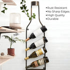 4-Bottle Hanging Wine Rack – Bottle Shape Design, Black Wrought Iron