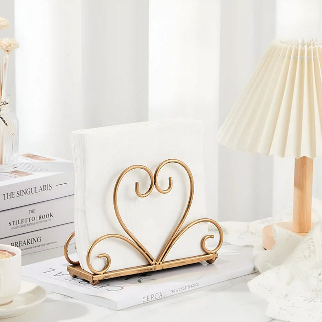 Decorme Love Curve Tissue Stand – Romantic Gold Design
