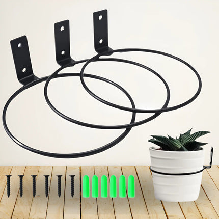 GREANER Wall Planter Ring Hanger – 6 Inch Foldable Wall-Mounted Pot Holder