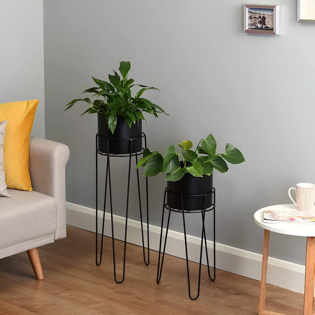 Modern Decorative Standing Flower Pot Holder – Set of 2