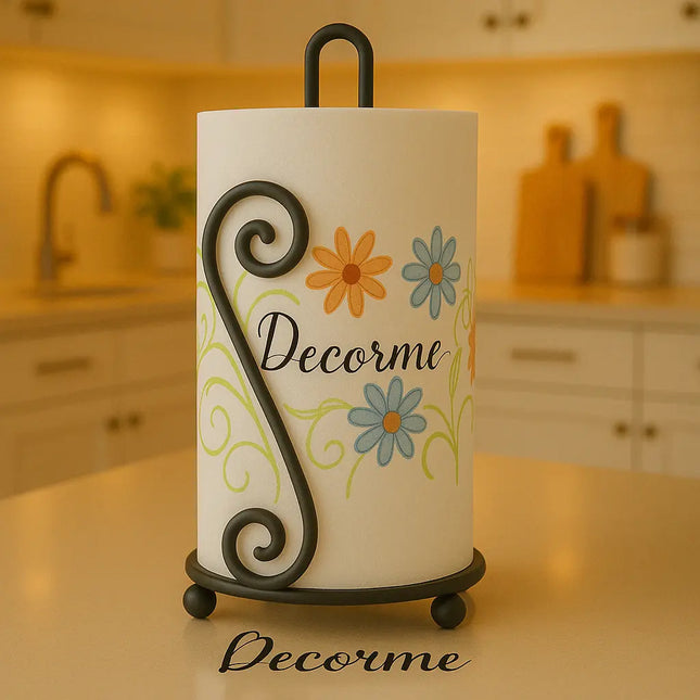 Scroll Design Metal Paper Towel Holder