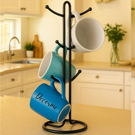 Decorme MugNest™ Countertop Tree Rack – Metal Black