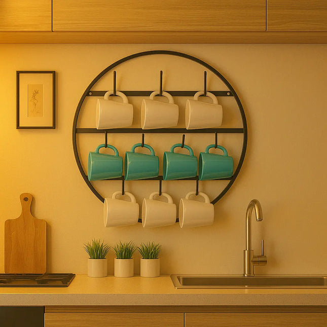 Wall Mounted Mug Rack with 4 Hook
