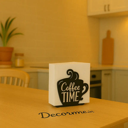 Coffee Time Iron Wall Mounted Tissue Stand – Matte Black Decor
