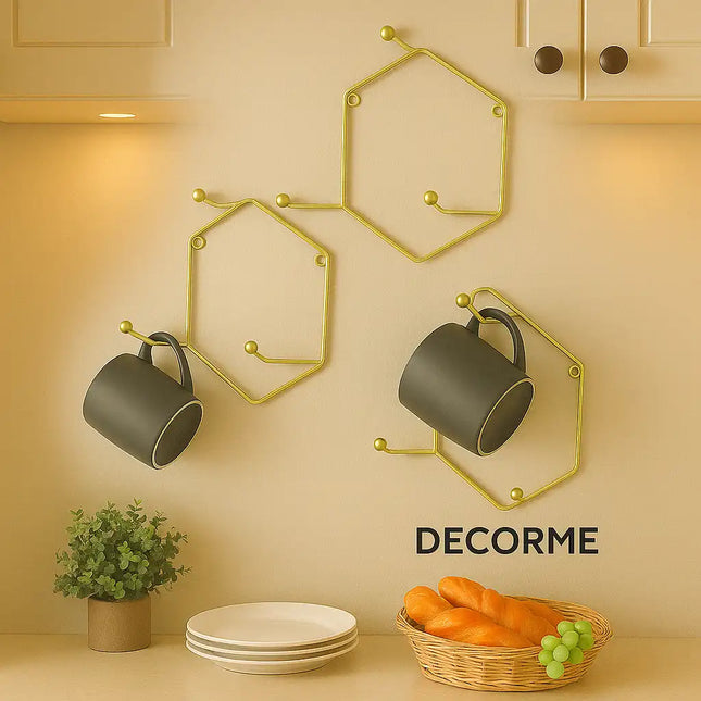 Modern HexaHooks™ – Wall Mounted  (GOLD, Set of 3)