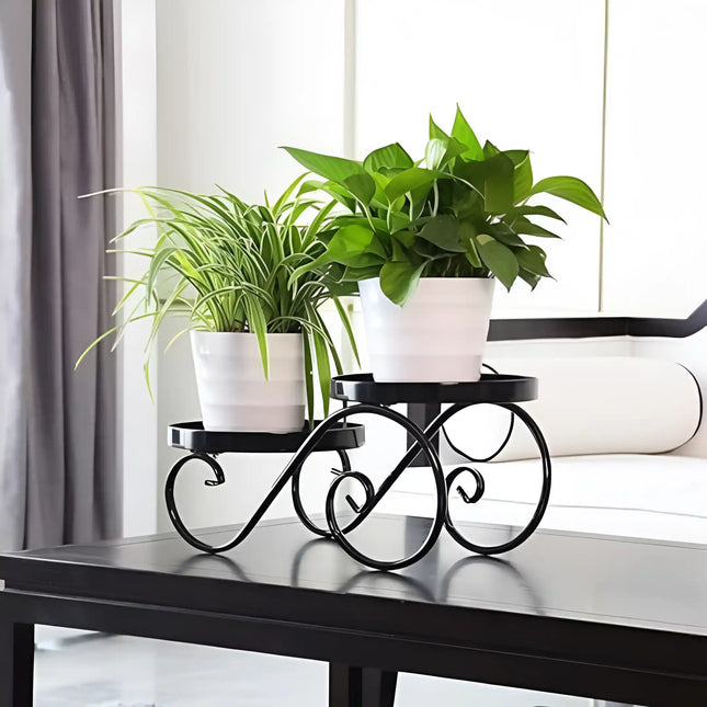 Iron Metal Plant Stand – Round Flower Pot Holder for Indoor & Outdoor Use