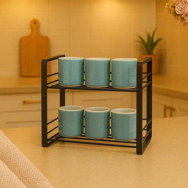 2-Tier Metal Spice Rack Organizer