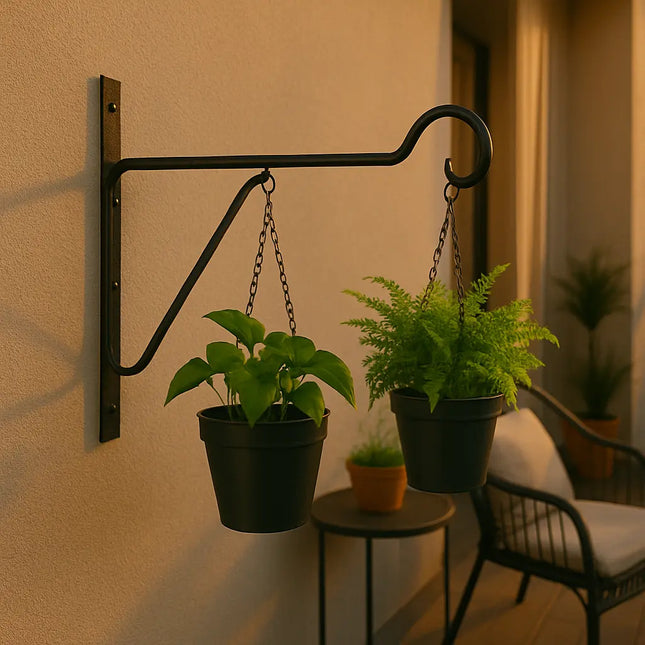 DECORME Iron Wall Bracket Hook – Black Triangular Design