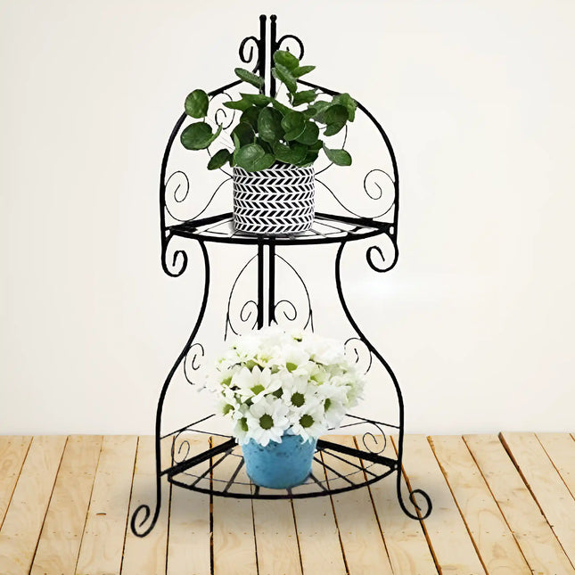 Wrought Iron Folding Plant Stand – Decorative Flower Pot
