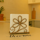Golden Petal Tissue Stand – Vintage Flower Design