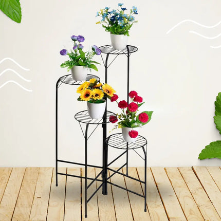4-Tier Metal Plant Stand – 24 Inch Round Galvanised Iron