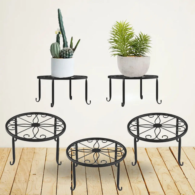 Floor Flower Pot Rack – Non-Slip Wrought Iron