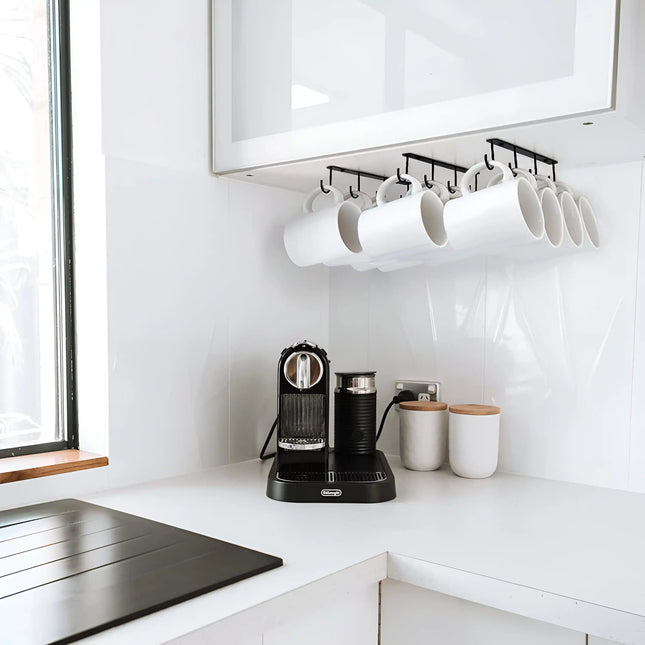 Decorme Iron 6-Hook Under-Shelf Hanging Rack