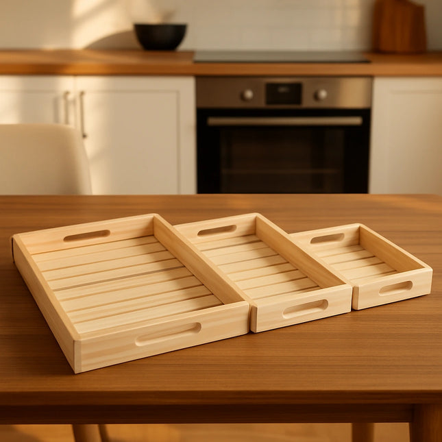 LightGrain Luxe Wooden Trays set of 3