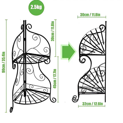 Wrought Iron Folding Plant Stand – Decorative Flower Pot