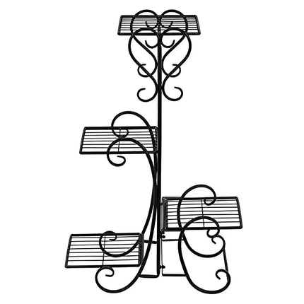 4-Pot Metal Plant Stand – Multi-Level Wrought Iron