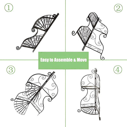 Wrought Iron Folding Plant Stand – Decorative Flower Pot
