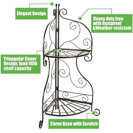 Wrought Iron Folding Plant Stand – Decorative Flower Pot