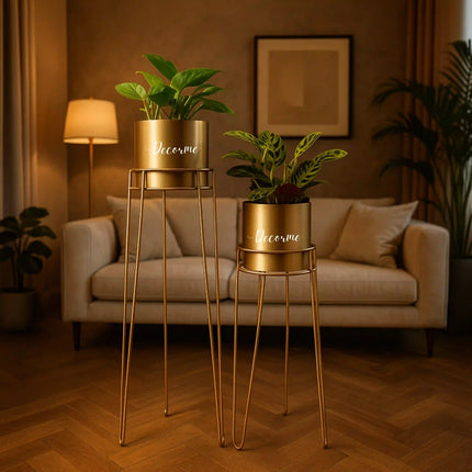 Modern Decorative Standing Flower Pot Holder – Set of 2