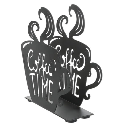 Coffee Time Iron Wall Mounted Tissue Stand – Matte Black Decor
