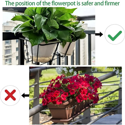 DECORME Iron Hanging Flower Box Holder – Railing Planter Pot Bracket