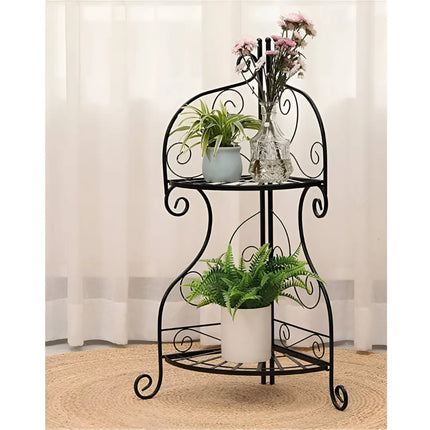 Wrought Iron Folding Plant Stand – Decorative Flower Pot