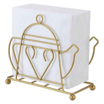 Victorian Tea Kettle Napkin Stand – Luxe Gold Decor