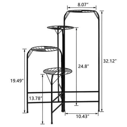 4-Tier Metal Plant Stand – 24 Inch Round Galvanised Iron