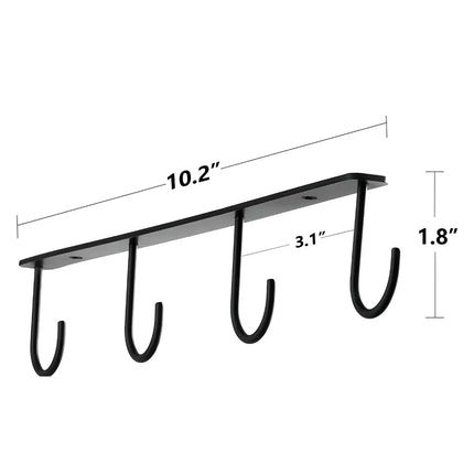 Decorme Iron 6-Hook Under-Shelf Hanging Rack