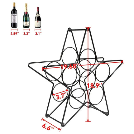 Star Design Wrought Iron Wine Rack – Freestanding & Tabletop