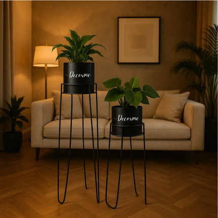 Modern Decorative Standing Flower Pot Holder – Set of 2